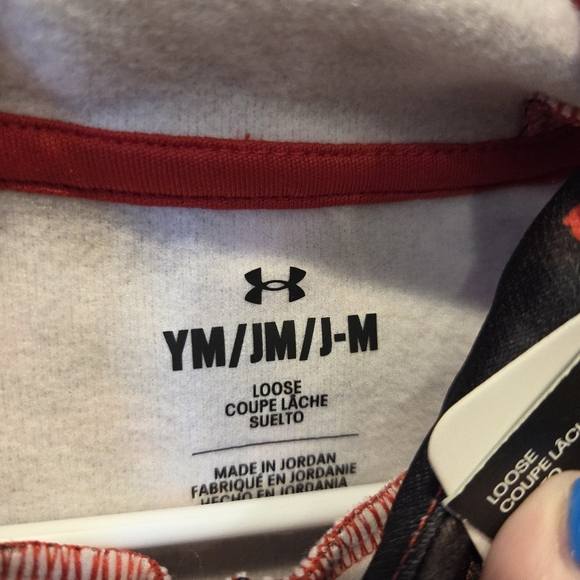 Under Armour Boys' Armour Fleece Camo Hoodie Youth Medium Black Red Activewear - Picture 5 of 8